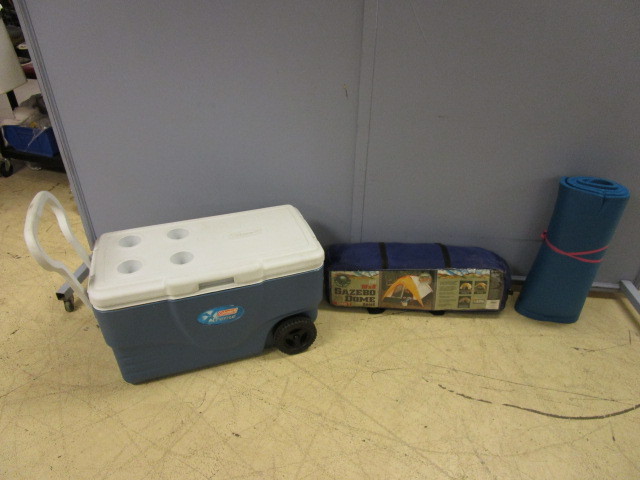 lot 614 image: OZARK TRAIL TENT AND COLEMAN COOLER