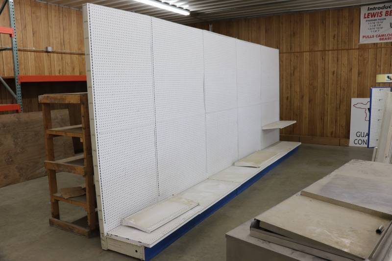 Tall Single Sided Pegboard Shelving Unit