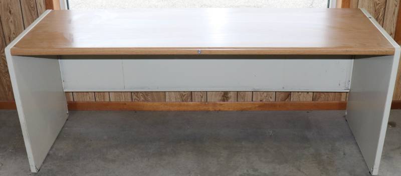 Metal Desk Return w Wood Top