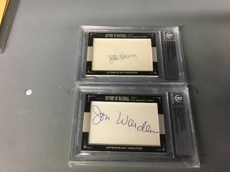 lot 271 image: 2012 Leaf Cut Signature History Of Baseball Edition Joe Hoerner 1967 World Series Champions Card & 2012 Leaf Cut Signature History Of Baseball Edition Jon Warden 1968 World Series Champions Card