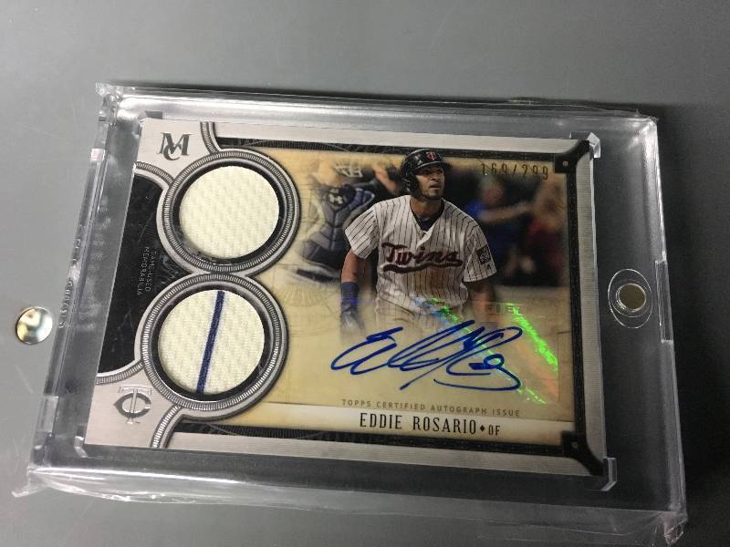 lot 275 image: Gorgeous Autographed Eddie Rosario Game Used Card 169299