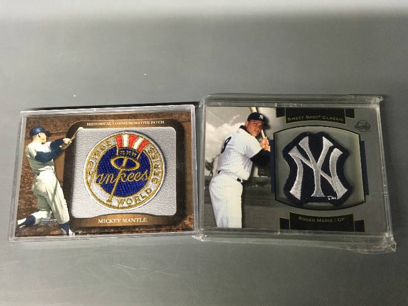 lot 295 image: Mickey Mantle & Roger Maris Patch Cards
