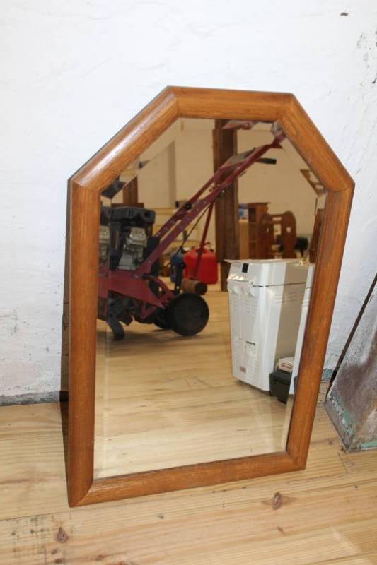 lot 397 image: Wooden frame glass mirror