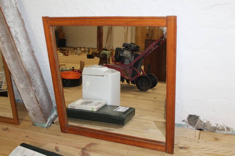 lot 396 image: Wooden frame glass mirror