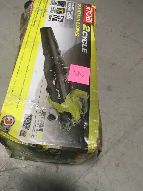 RYOBI 160 MPH 520 CFM 25cc Gas Jet Fan Blower USED In very good condition