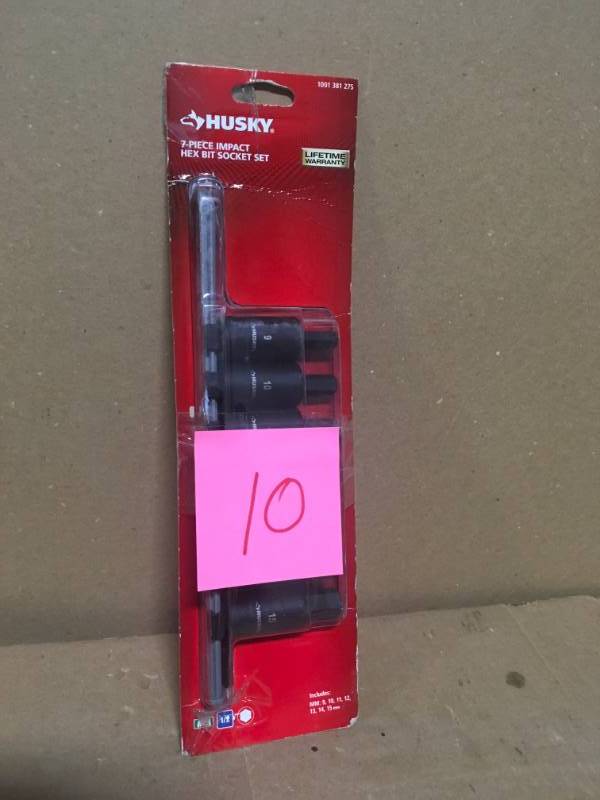 Husky 12 in. Drive Hex Bit Impact Socket Set MM (7-Piece) In very good condition