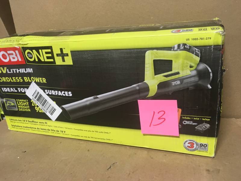 RYOBI ONE 90 MPH 200 CFM 18-Volt Lithium-Ion Cordless Leaf Blower - 2.0 Ah Battery and Charger Included In very good condition