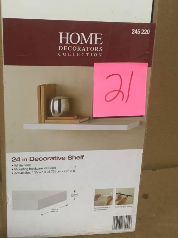 Home Decorators Collection 8 in. D x 24 in. L x 1-14 in. H Slim Shelf in White not used