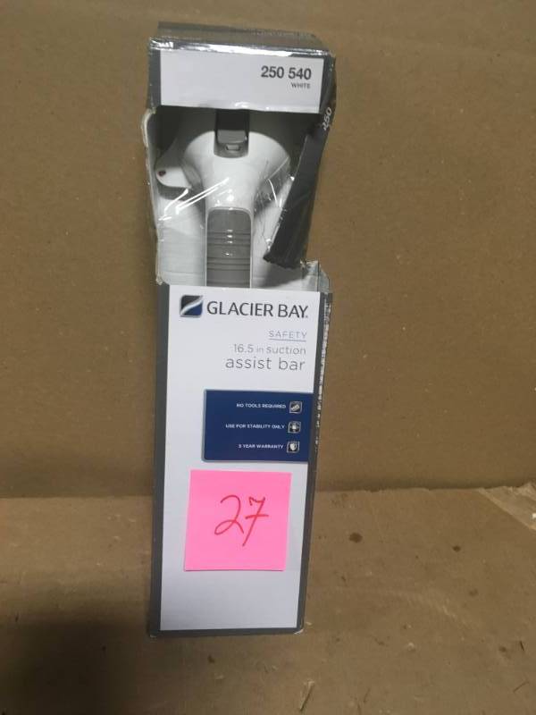 Glacier Bay 16-12 in. x 1-14 in. Suction Assist Bar with Suction Indicators in White In very good condition