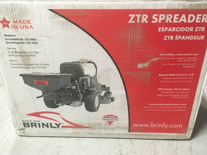 Brinly-Hardy Rear Mounted ZTR Spreader not used