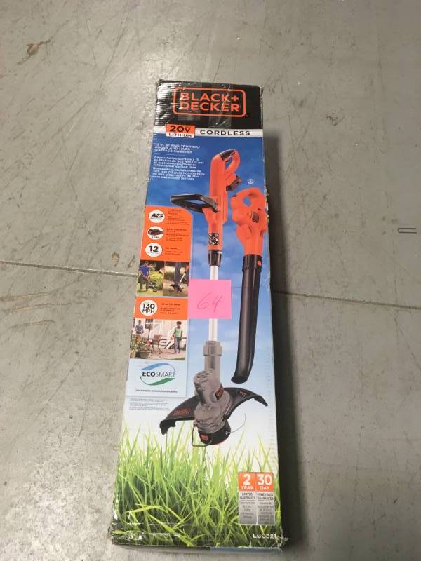 20-Volt Max Lithium-Ion Cordless 12 IN STRING TRIMMER EDGER AND HARD SURFACE SWEEPER In very good condition