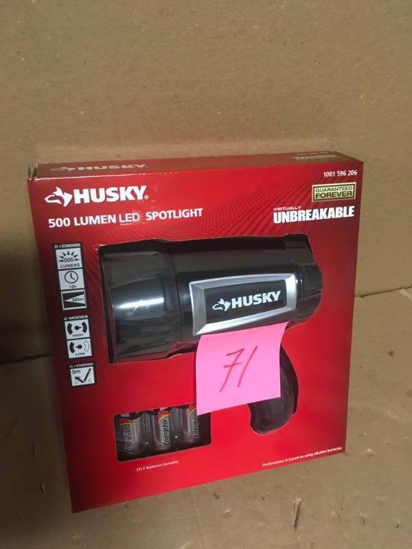 Husky 500 Lumen LED Compact Unbreakable Spotlight not used