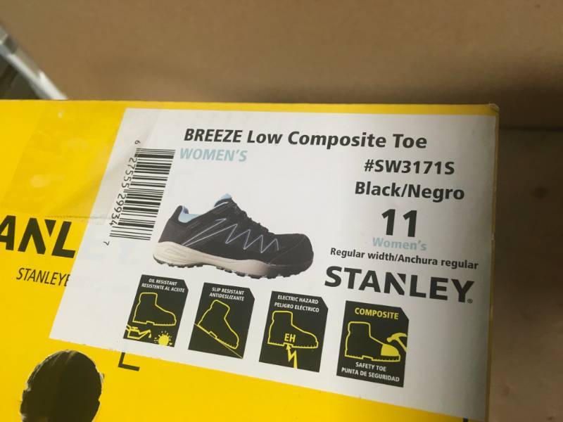Stanley Breeze Low Womens Size 11 Black LeatherMesh Composite Toe Work Shoe not used