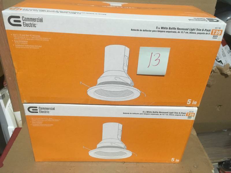 Commercial Electric 5 in. White Recessed Baffle Trim (6-Pack) QTY 2 n very good condition