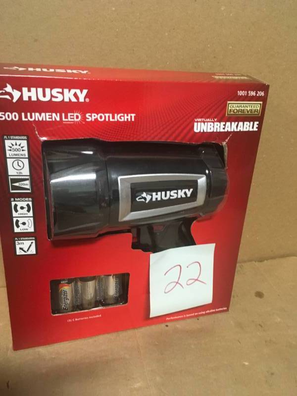 Husky 500 Lumen LED Compact Unbreakable Spotlight not used
