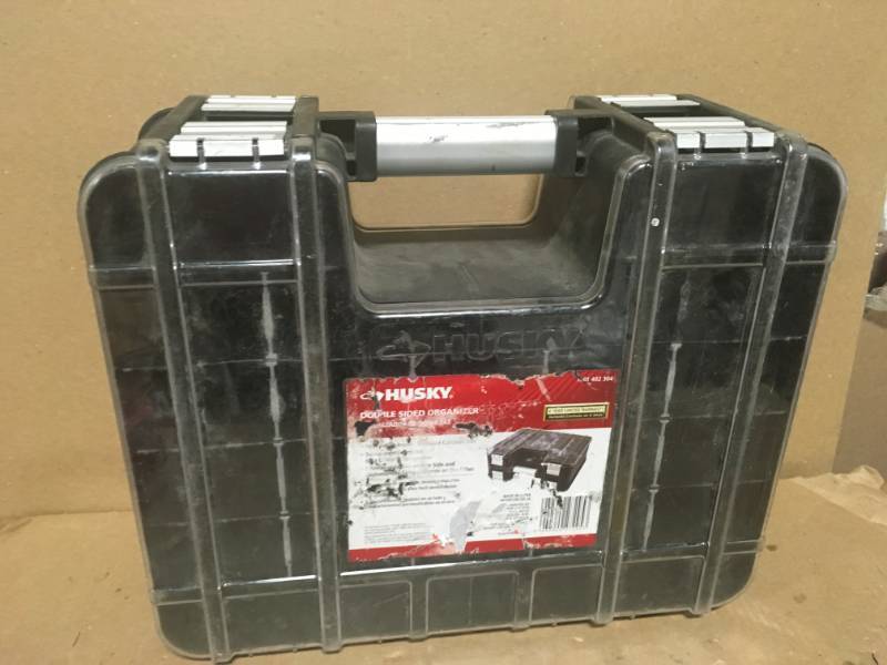 Husky 15 in. x 13 in. Black Pro Double Sided Small Parts Organizer with Bins (8-Piece) in very good condition
