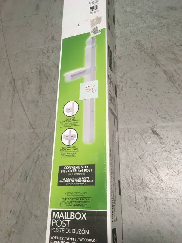 Gibraltar Mailboxes Whitley Plastic Post Mailbox, White in very good condition