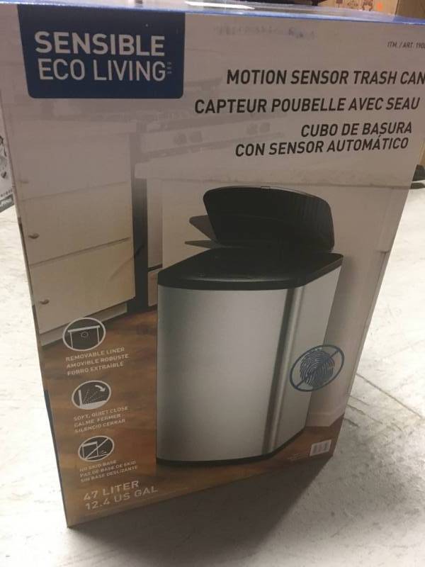 EKO 47L12.4G Motion Sensor Trash Can, Stainless Steel in very good condition