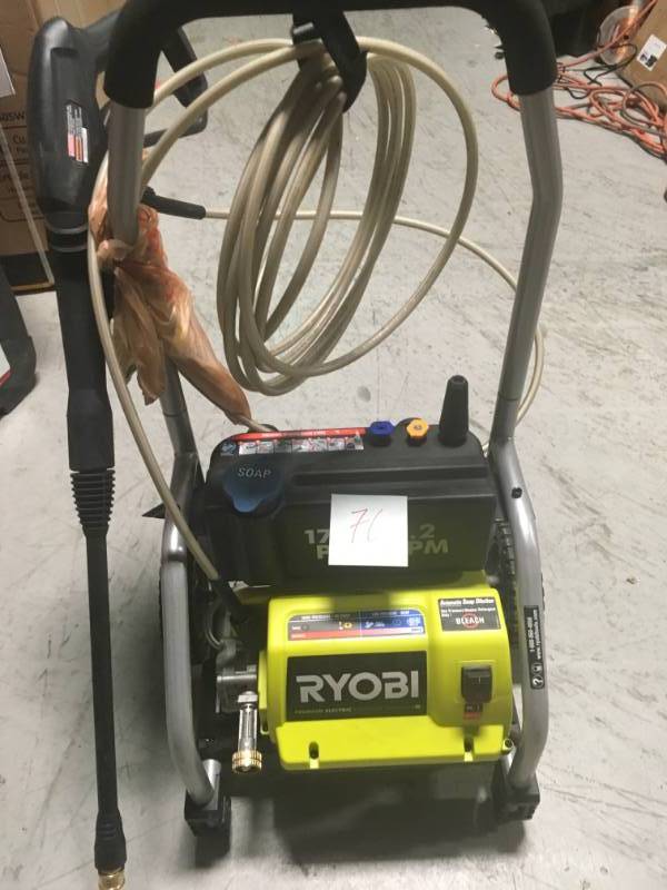 RYOBI 1,700 PSI 1.2 GPM Electric Pressure Washer in very good condition