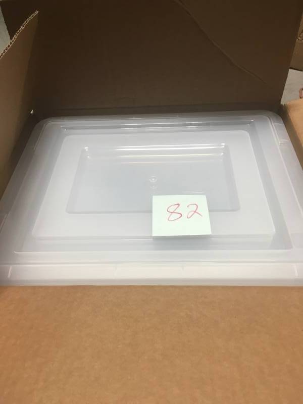 IRIS 42 Qt. LetterLegal Size File Storage Box in Clear (Pack of 4) in very good condition