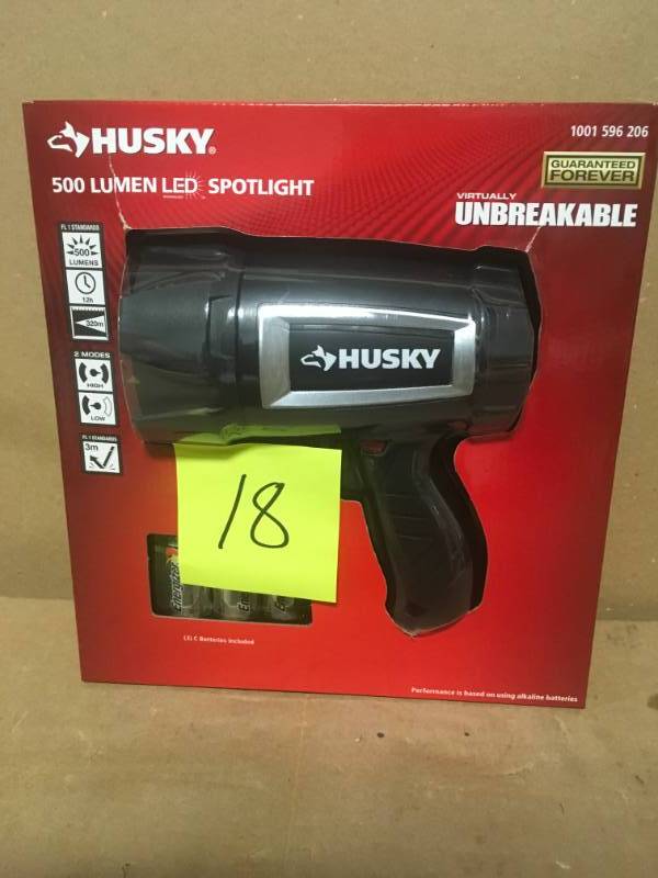 Husky 500 Lumen LED Compact Unbreakable Spotlight not used