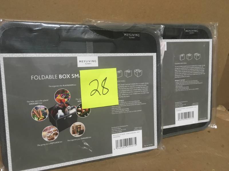 12.6 in. L x 10.4 in. W x 10.8 in. D Small Foldable Box-Black QTY 2 in very good condition