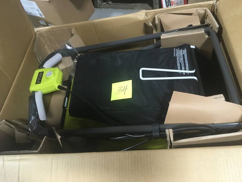 RYOBI 16 in. ONE 18-Volt Lithium-Ion Cordless Battery Walk Behind Push Lawn Mower Two 4.0Ah BatteriesCharger Included in very good condition