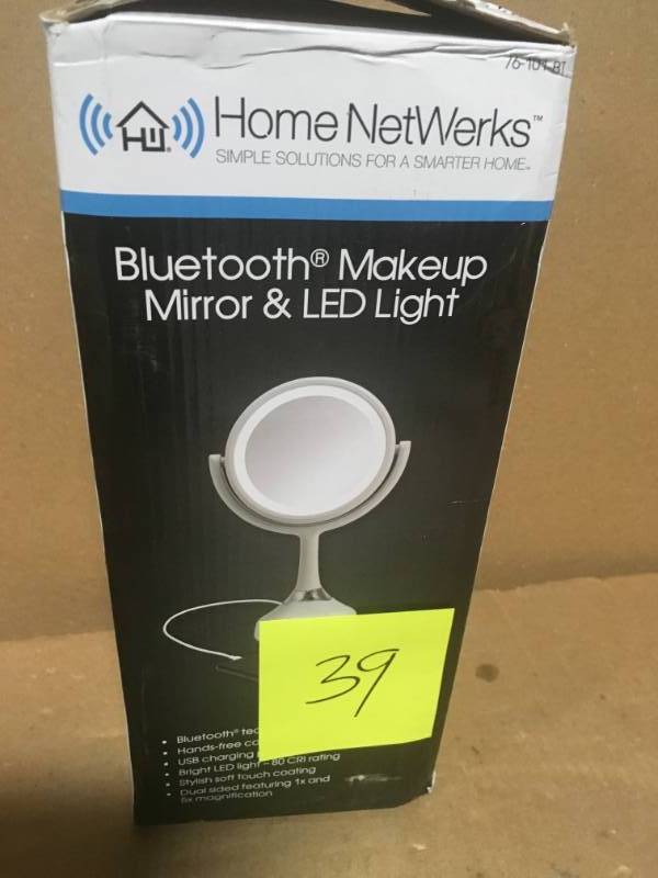 Home Netwerks Bluetooth Speaker Makeup Mirror Dual Sided in very good condition