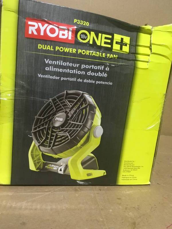 RYOBI 18-Volt ONE Hybrid Portable Fan (Tool Only) in very good condition