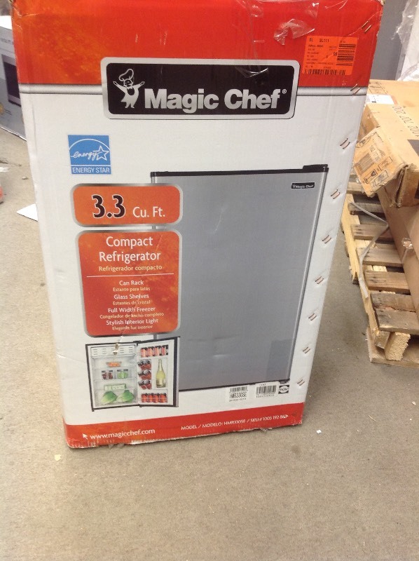 Magic Chef 3.3 cu. ft. Mini Fridge in Stainless Look in good conditions