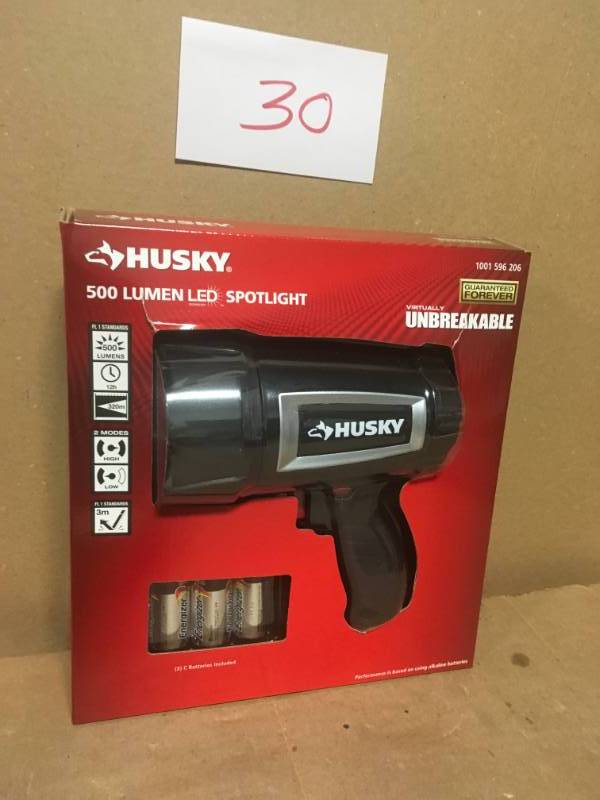 lot 30 image: Husky 500 Lumen LED Compact Unbreakable Spotlight in good condition