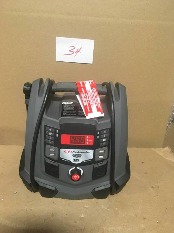 lot 34 image: Schumacher Battery Extender 12-Volt, 1,200 Amp Battery Jump Starter in good condition