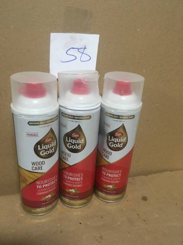 lot 58 image: Scotts Liquid Gold Wood Cleaner & Preservative QTY 3 in good condition