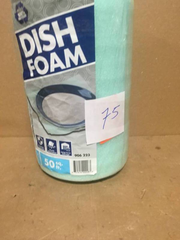 lot 75 image: Pratt Retail Specialties 332 in. x 12 in. x 50 ft. Premium Foam Cushion in good condition