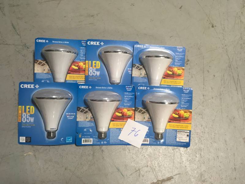 lot 76 image: Cree Lighting CLLBR4085W27KB1 Dimmable LED Lamp QTY 6 in good condition