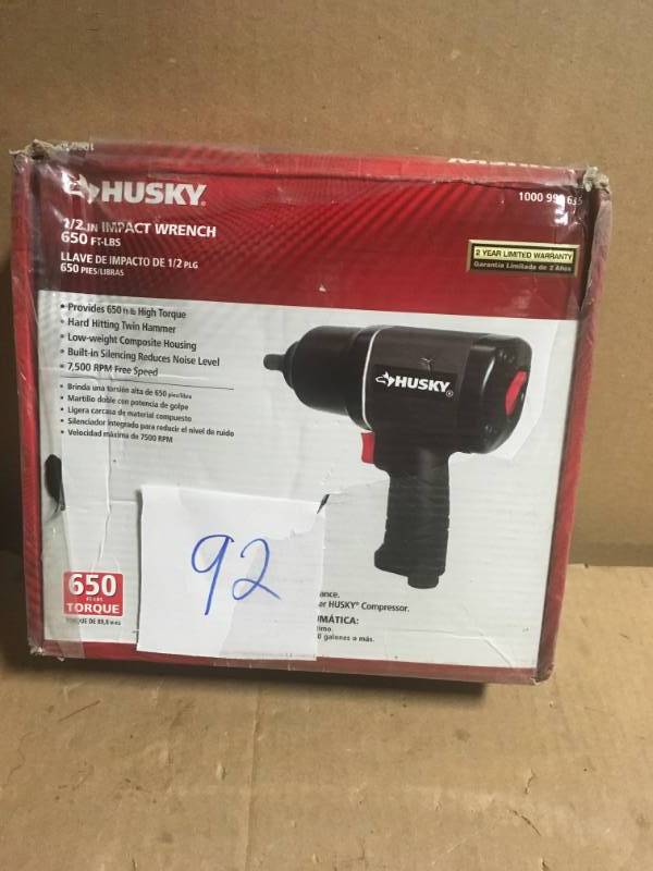 lot 92 image: Husky 12 Impact Wrench H4490 in good condition