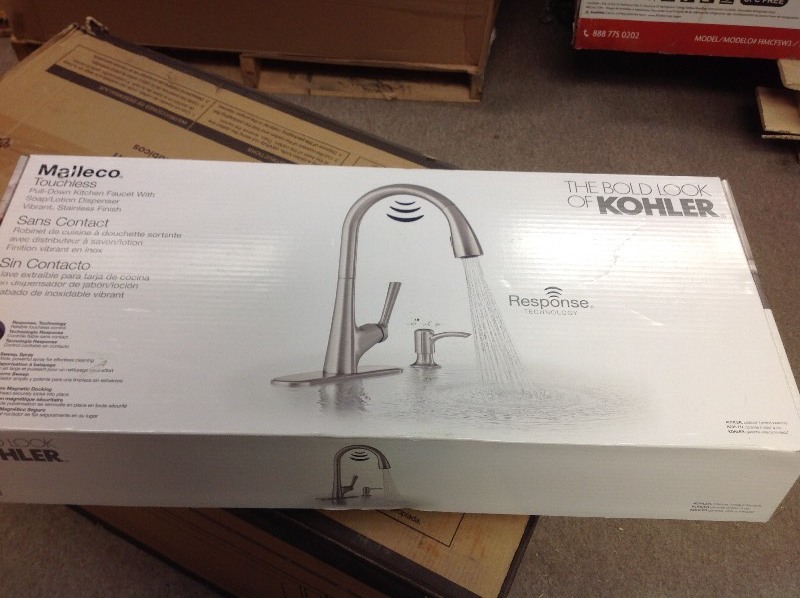 lot 111 image: Kohler Malleco Touchless Pull-down Kitchen Faucet with Soap Dispenser in good conditions