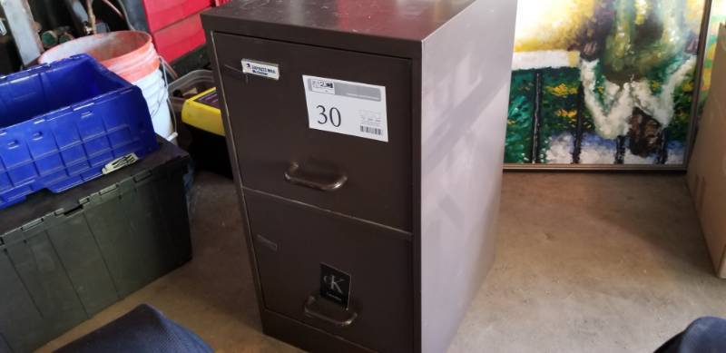 lot 30 image: Letter Size Metal File Cabinet with 2-Drawers