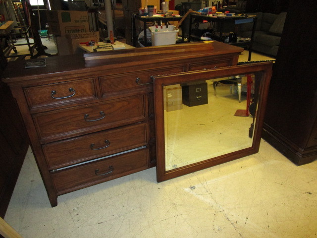 lot 703 image: DRESSER WITH MIRROR