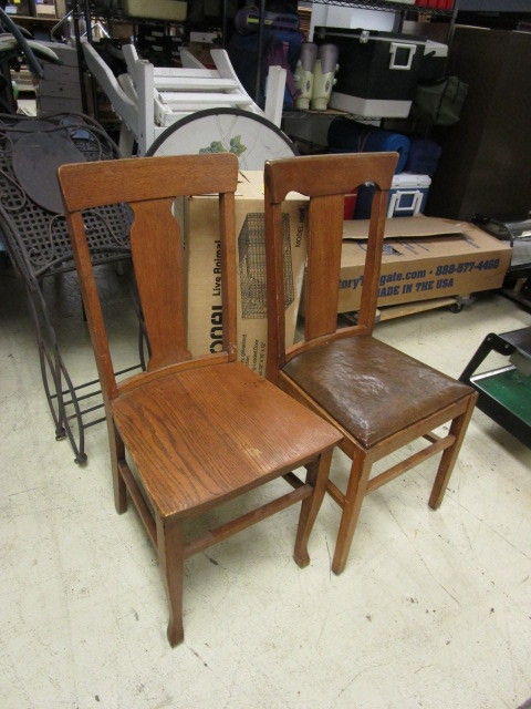 lot 712 image: TWO VINTAGE WOOD CHAIRS