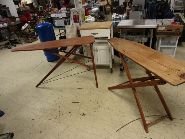 lot 714 image: TWO VINTAGE IRONING BOARDS