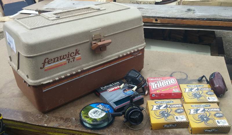 lot 51 image: Tackel Box, Reels and Fishing Line