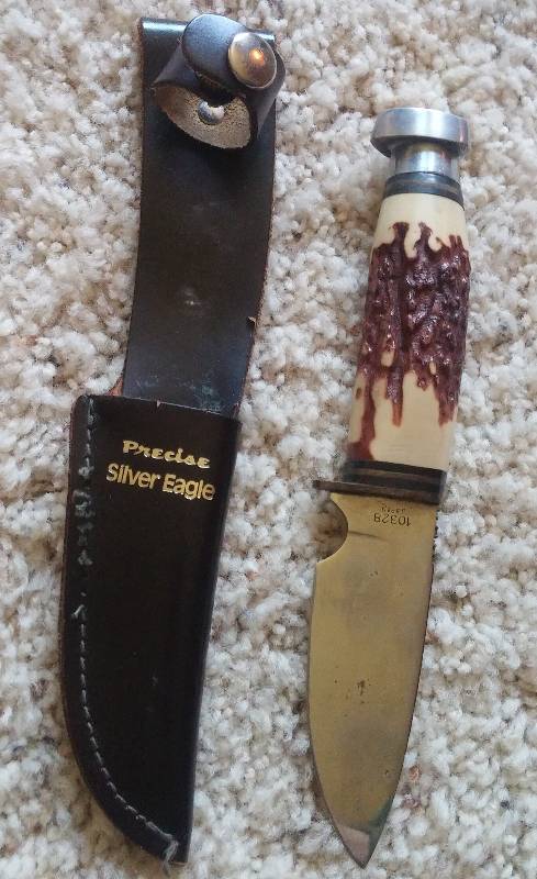 lot 125 image: Silver Eagle Knife with Bone Handle
