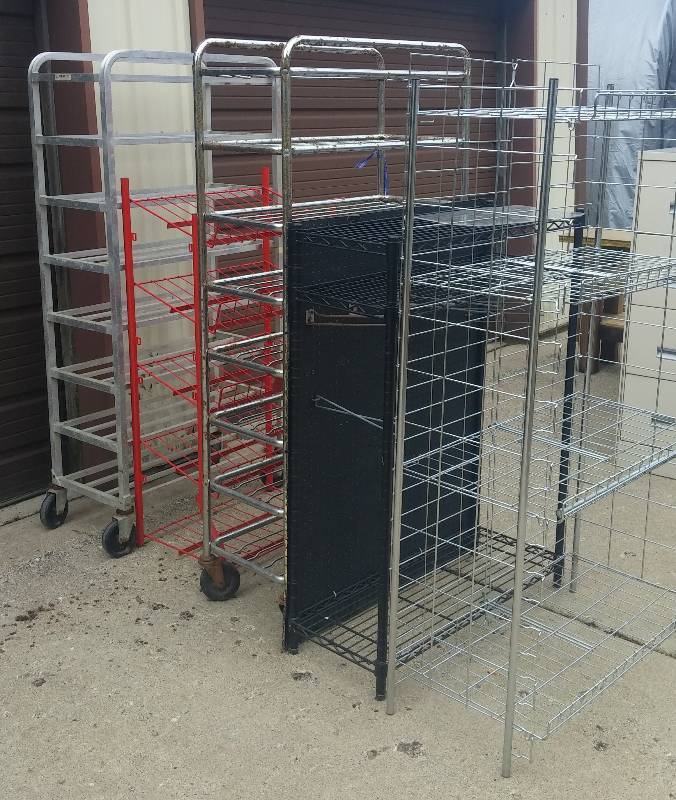 lot 175 image: Assorted Rolling and Fixed Carts and Stands