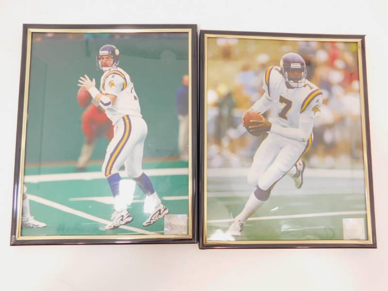 2 Framed Pictures Of MN Vikings