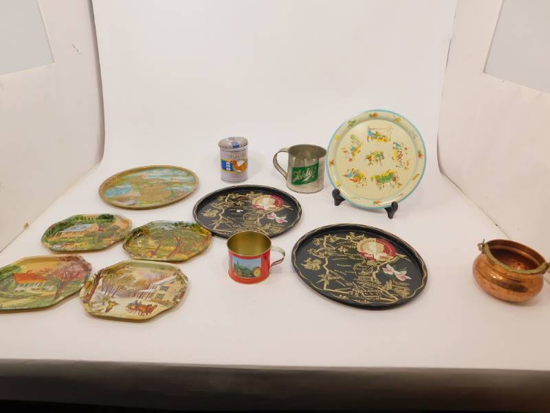 Lot of Vintage Metal Dishes