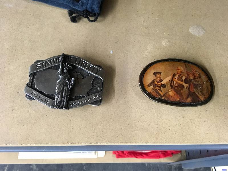 lot 375 image: Statue Of Liberty Belt Buckle & George Washington Belt Buckle