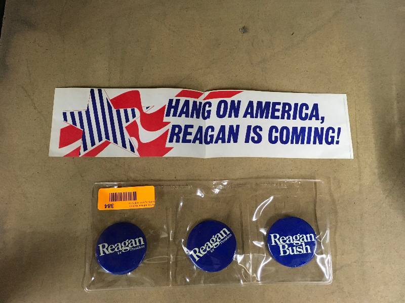 lot 384 image: Reagan Presidential Race Memorabilia