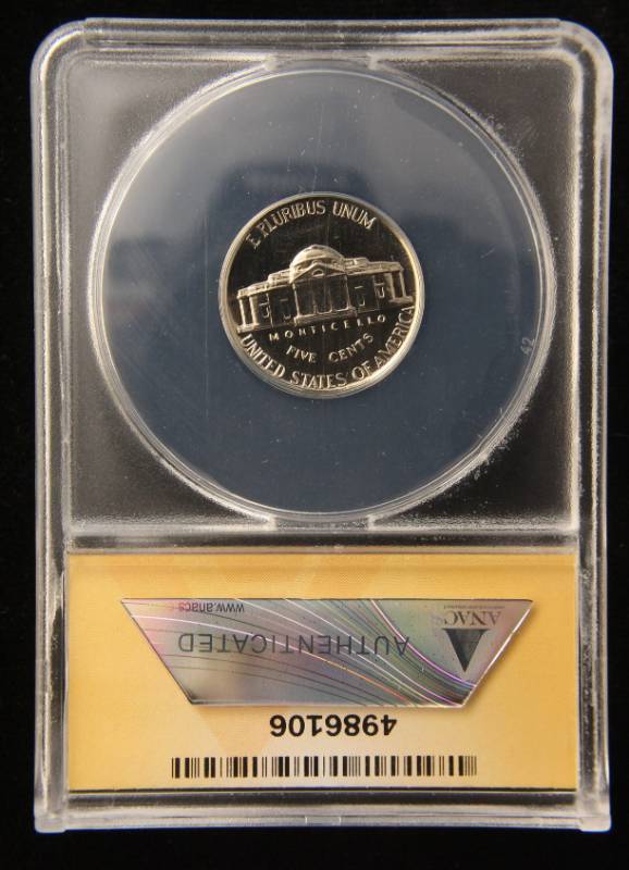 lot 10 image: 1957 PROOF JEFFERSON NICKEL PF66 ANACS