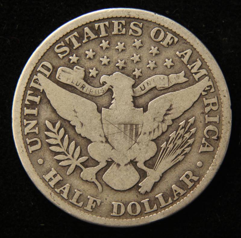 lot 27 image: 1909 BARBER SILVER HALF DOLLAR